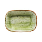 Bonna China Natura 4.75" x 3.25" x h:1" 4 oz. Rectangular Green Porcelain Deep Plate (Set of 2)